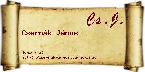 Csernák János névjegykártya