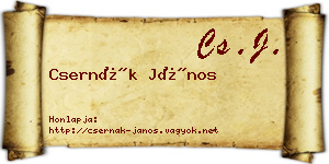 Csernák János névjegykártya
