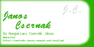 janos csernak business card