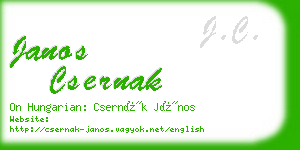 janos csernak business card